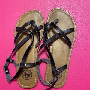 Black strapped sandals